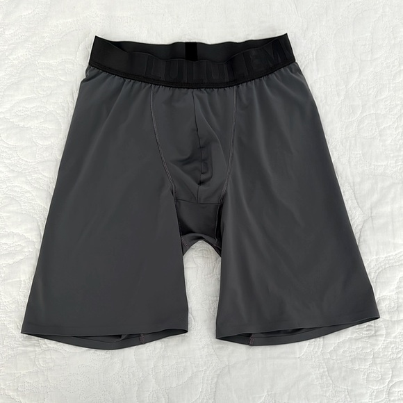 Lululemon Men’s Boxer Briefs Size Medium M Dark Charcoal Gray Underwear Long - Picture 1 of 4